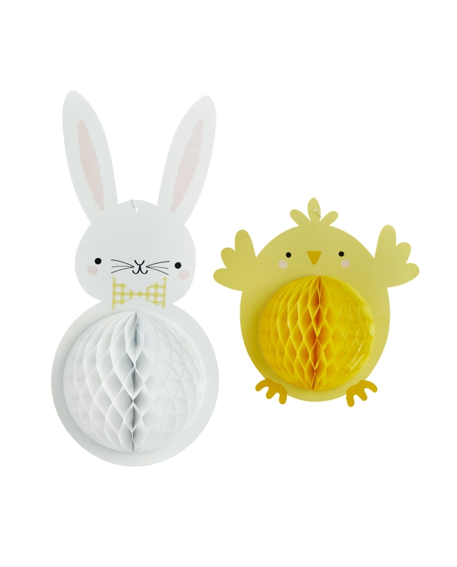 Decoracion Nido Abeja Conejo Y Pollito 1 X 25 X 28,5cm