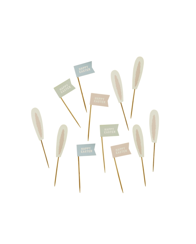 Pinchos Happy Easter Orejas Conejo 4 X 10cm