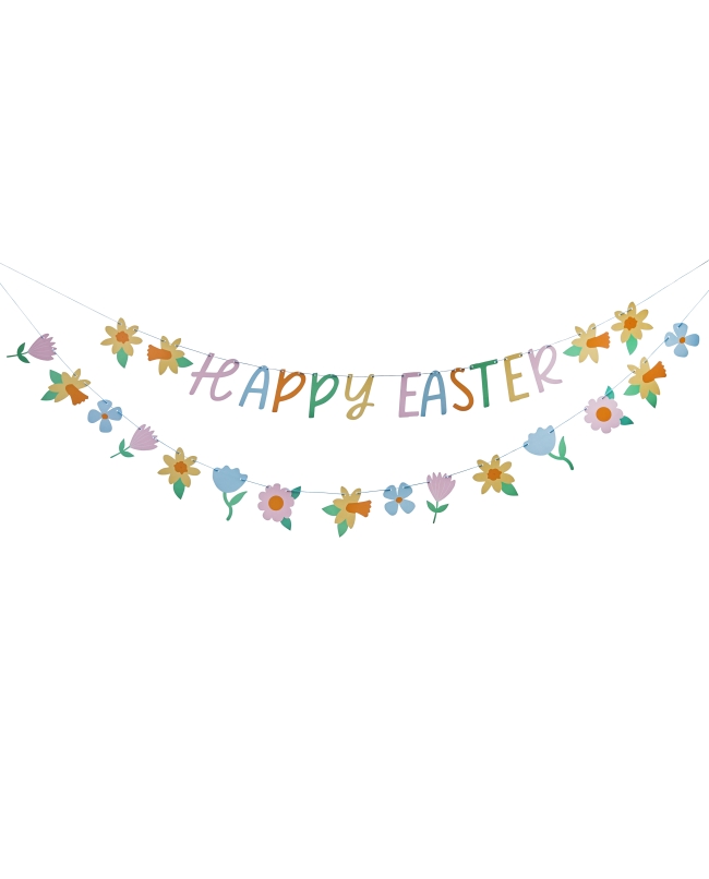 Pancarta Floral Happy Easter 2 X 2m Carton