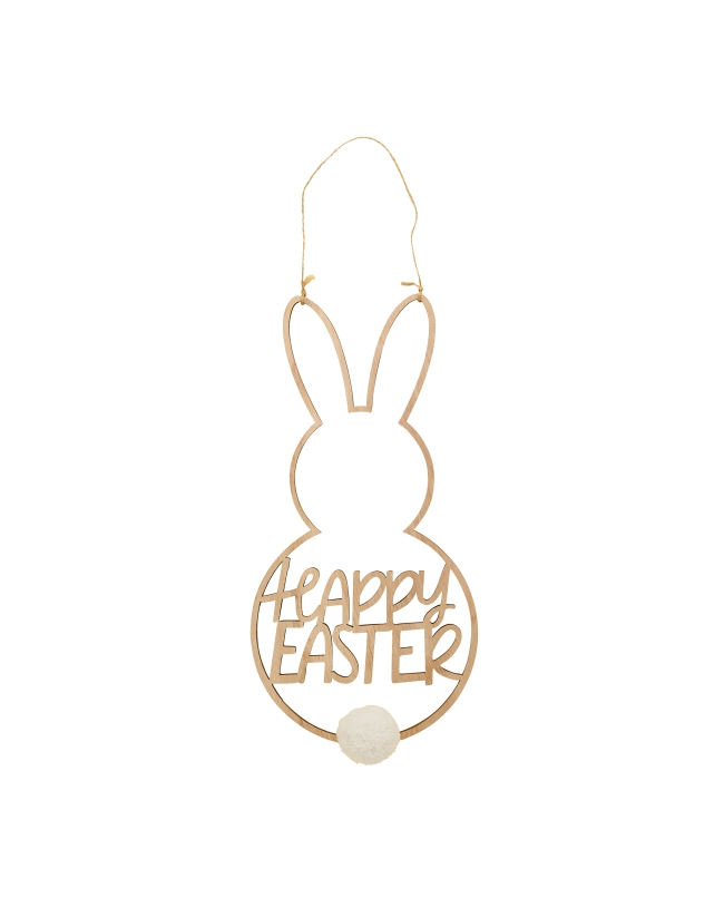 Decoracion Colgante Conejo Happy Easter 16 X 33cm Madera