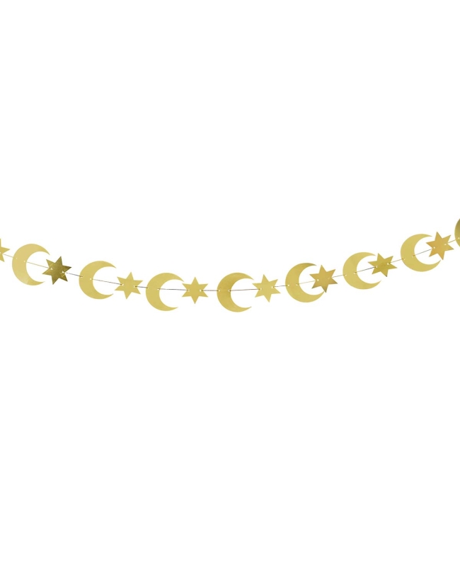 Pancarta Oro Luna Y Estrella 8,5cm X 4m Carton