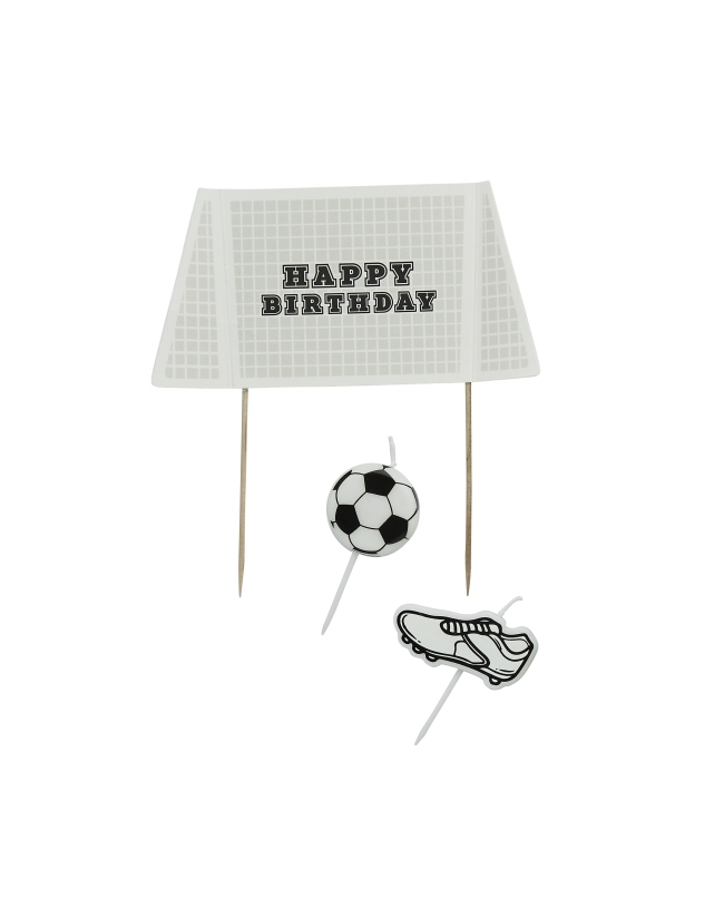 Set Deco Pastel Y Vela Futbol 7,5 X 15cm