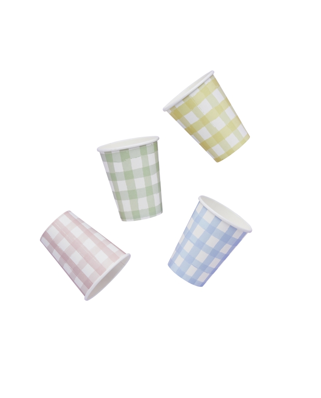Vasos Papel 250ml Cuadros