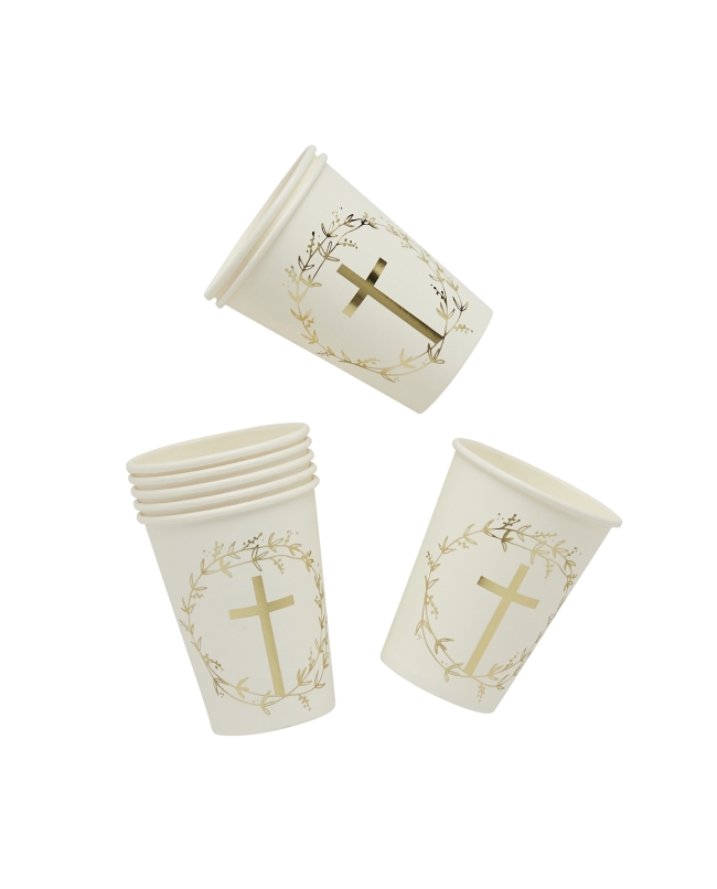Vasos Papel 250ml Cruz Oro