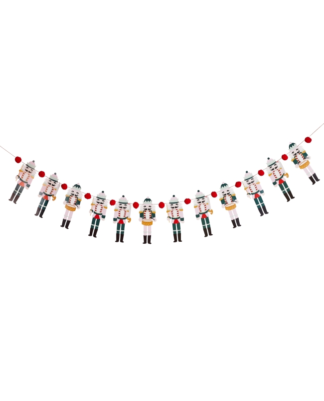 Guirnalda Cascanueces Y Pompones 17cm x 2m Papel