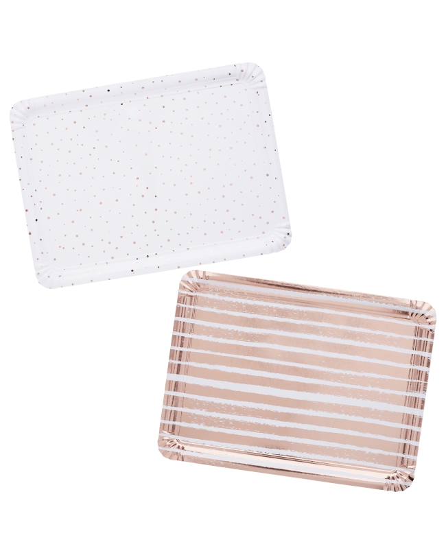 Bandejas Oro Rosa 29 X 39cm Papel