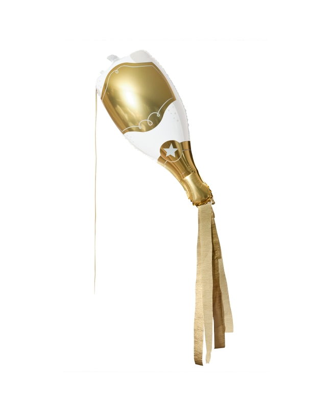 Forma Botella Champan Oro 67cm Foil, Papel Y Cinta