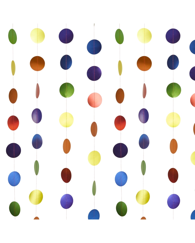 Deco Tira Circulos Arcoiris 7 X 7cm X 20m