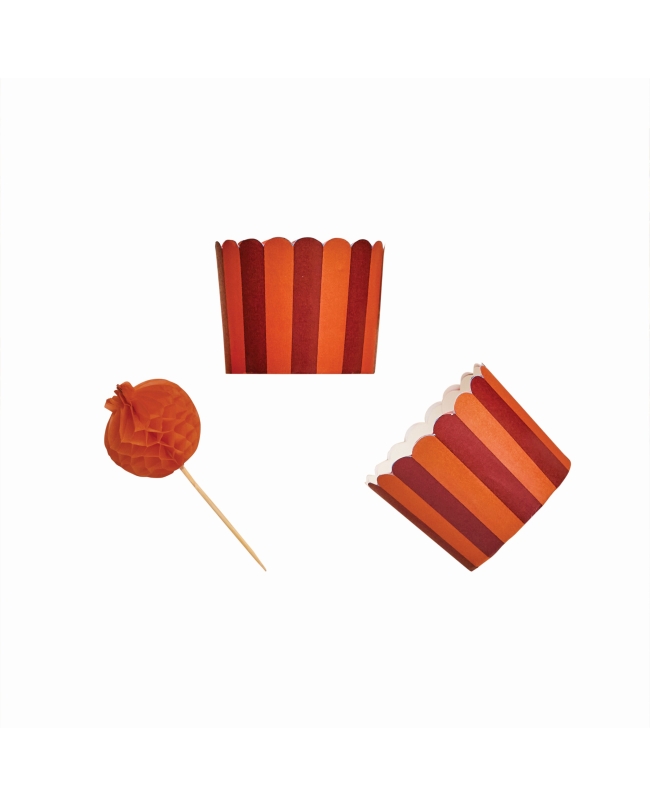 Set Vasitos Y Palillos Calabaza