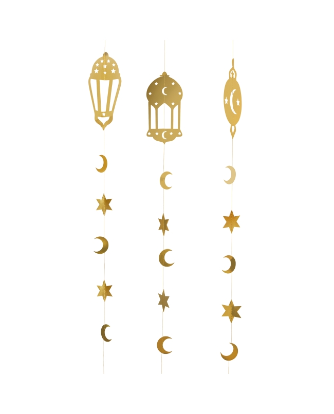 Decoracion Colgante Oro Ramadan 12 X 68cm Carton
