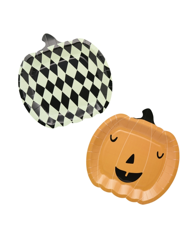 Platos Papel Forma Calabaza