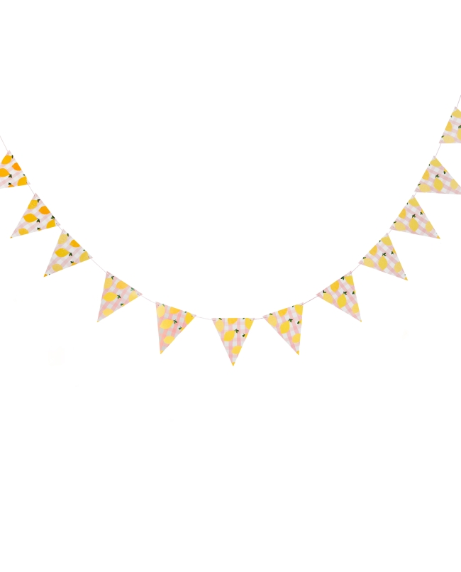 Banderines Cuadros Y Limones 15,5 X 14cm X 2,5m Carton