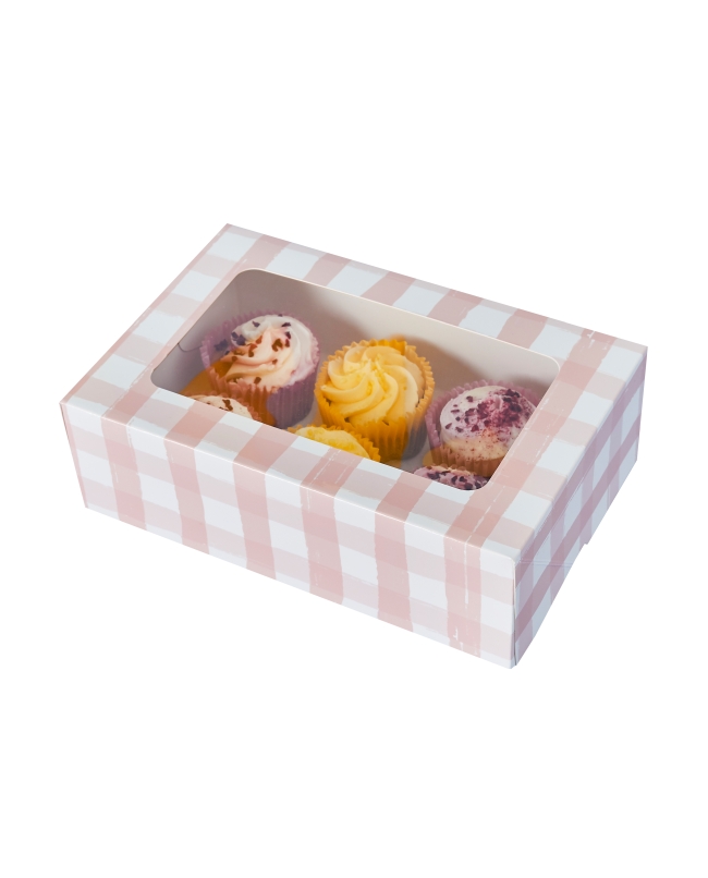 Caja Cupcakes Cuadros 16 X 24cm