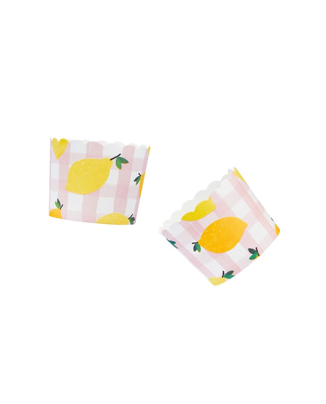 Vasitos Comida Cuadros Y Limones 5,5 X 6cm