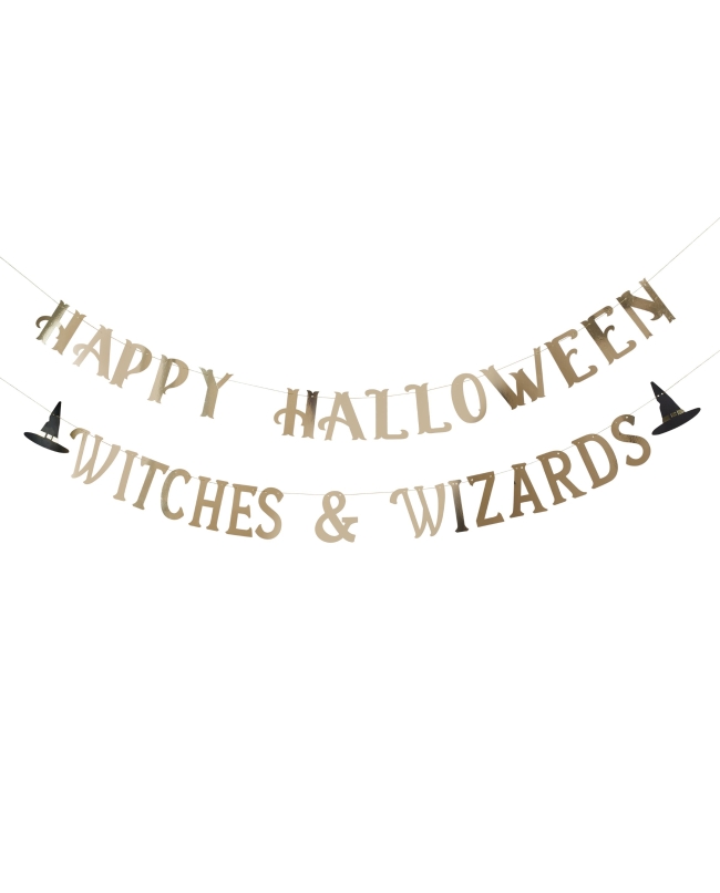 Guirnalda Happy Halloween Oro X2 2m Carton