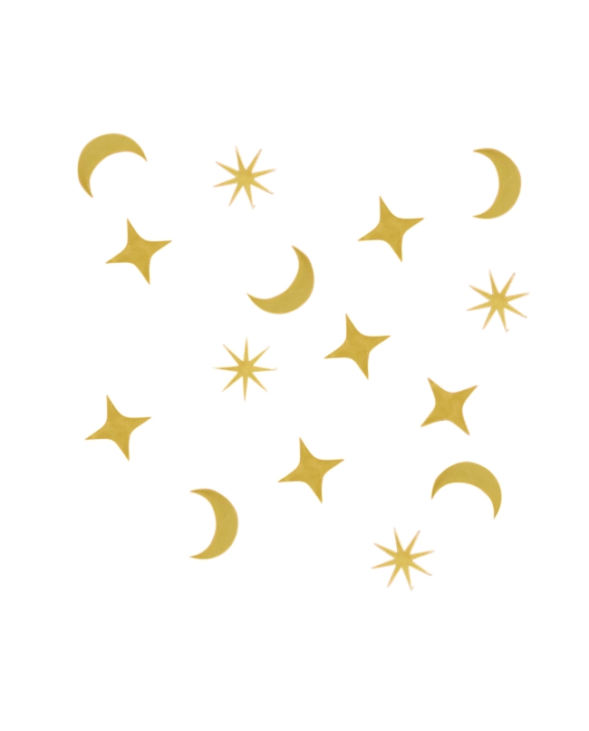 Confeti Mesa Luna Y Estrellas Oro