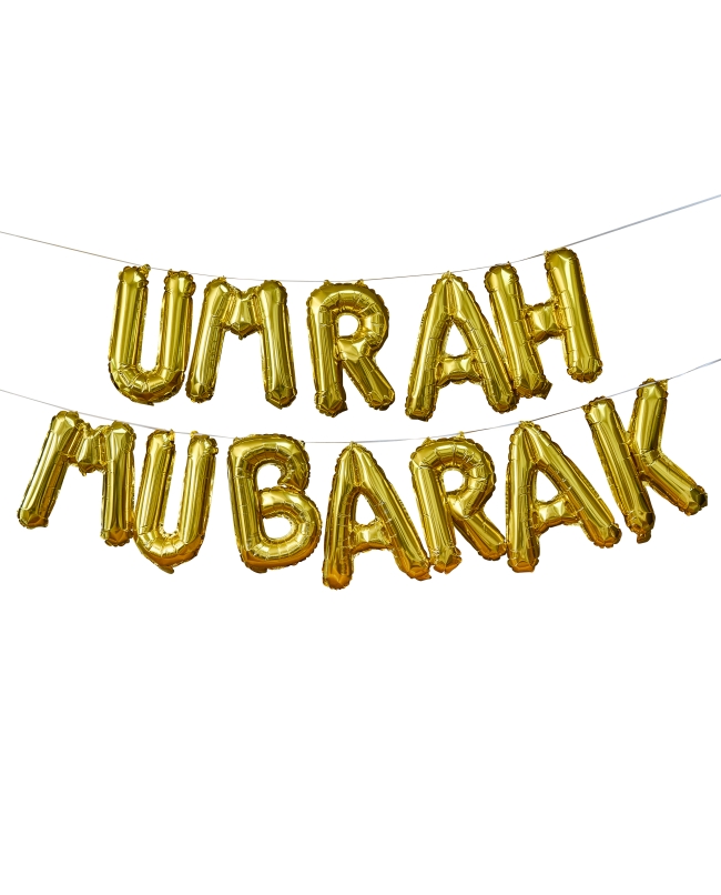 Guirnalda Globo Foil Oro Umrah Mubarak 40cm
