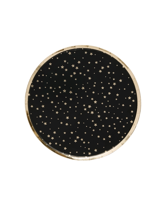 Platos Papel Estrella Oro