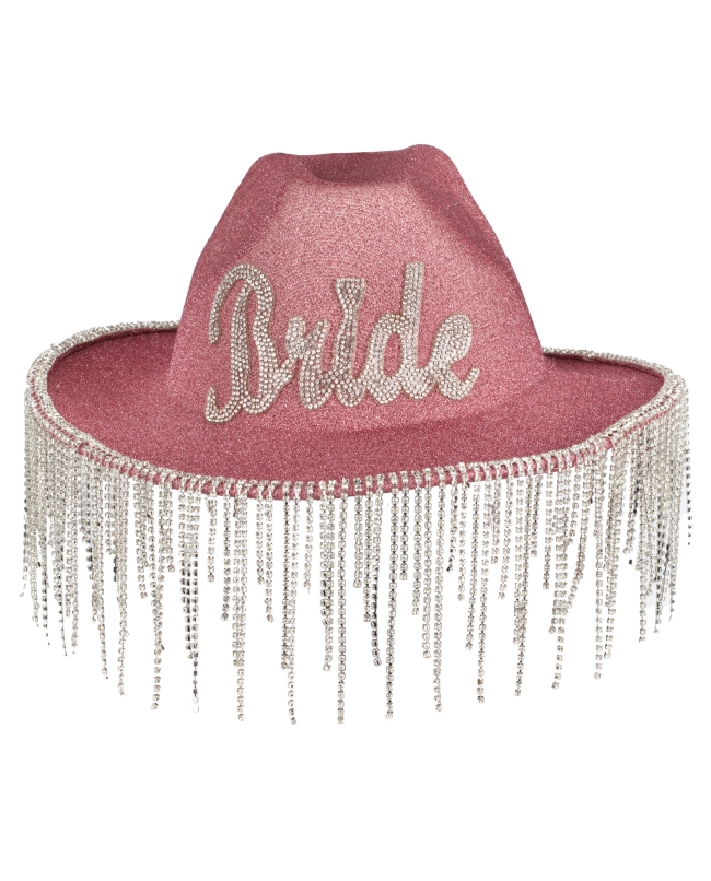Sombrero Cowboy Bride Rosa Brillantes ***OFERTA DTO NO ACUMULABLE