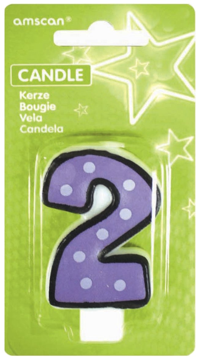 Vela Puntitos Borde Negro 7,6cm Nº 2