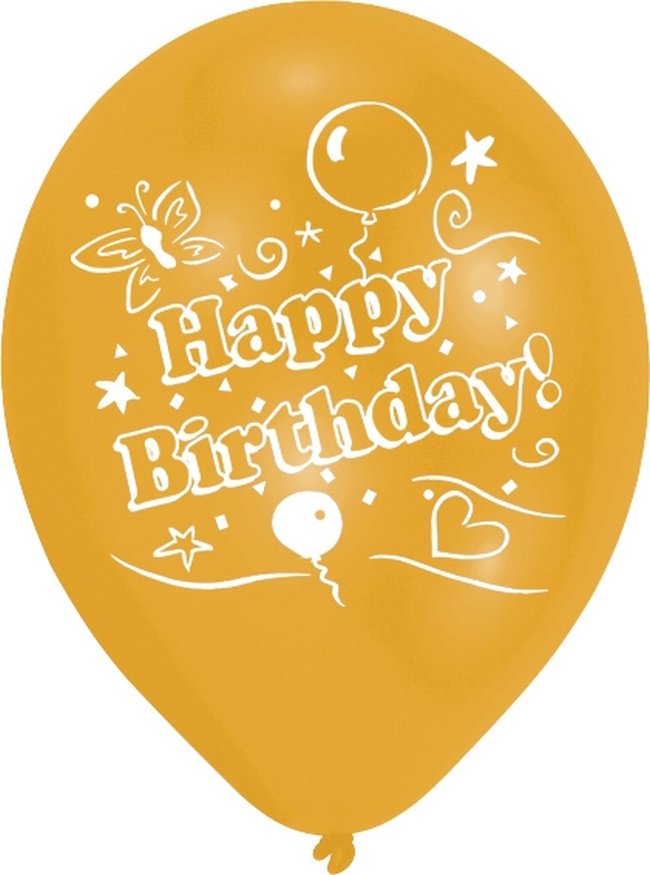 Globos Latex 25,4cm Happy Bday 2C