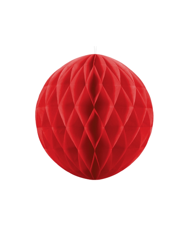 Bola Nido Abeja Rojo 20cm ***OFERTA DTO NO ACUMULABLE