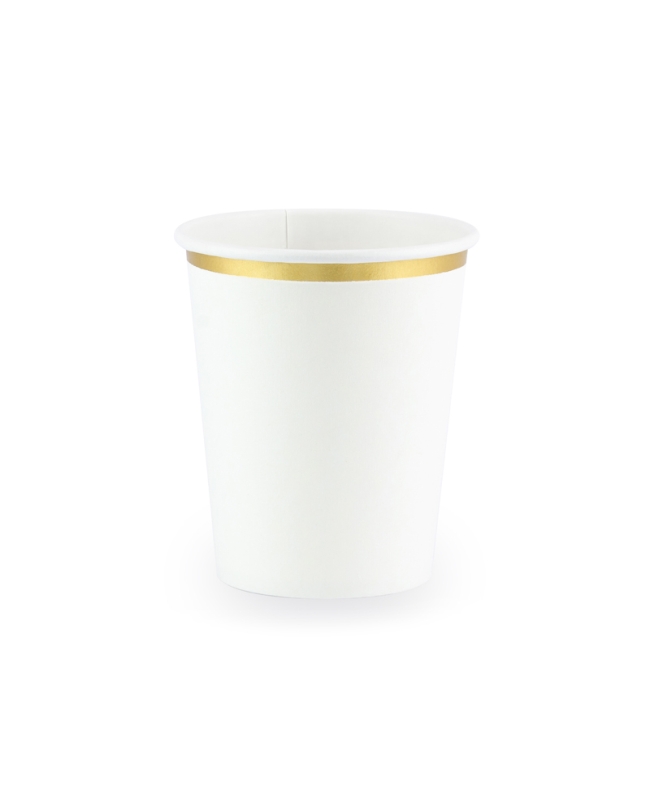 Vasos 260ml Blanco Borde Oro ***OFERTA DTO NO ACUMULABLE