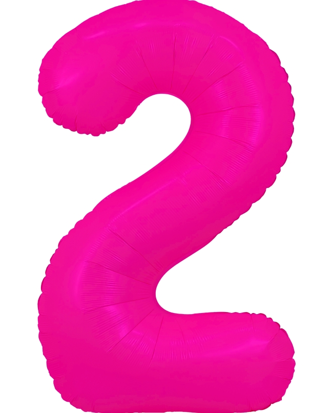 Globo Foil Nº 2 Rosa Fluor 86cm ***OFERTA DTO NO ACUMULABLE