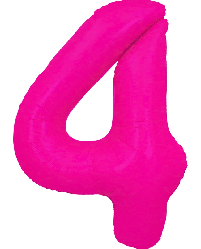 Globo Foil Nº 4 Rosa Fluor 86cm ***OFERTA DTO NO ACUMULABLE