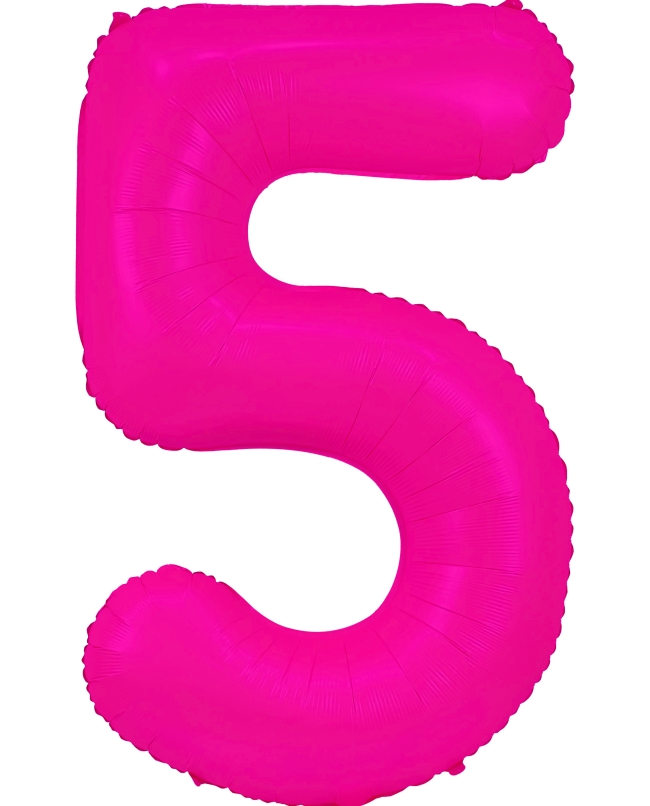 Globo Foil Nº 5 Rosa Fluor 86cm ***OFERTA DTO NO ACUMULABLE