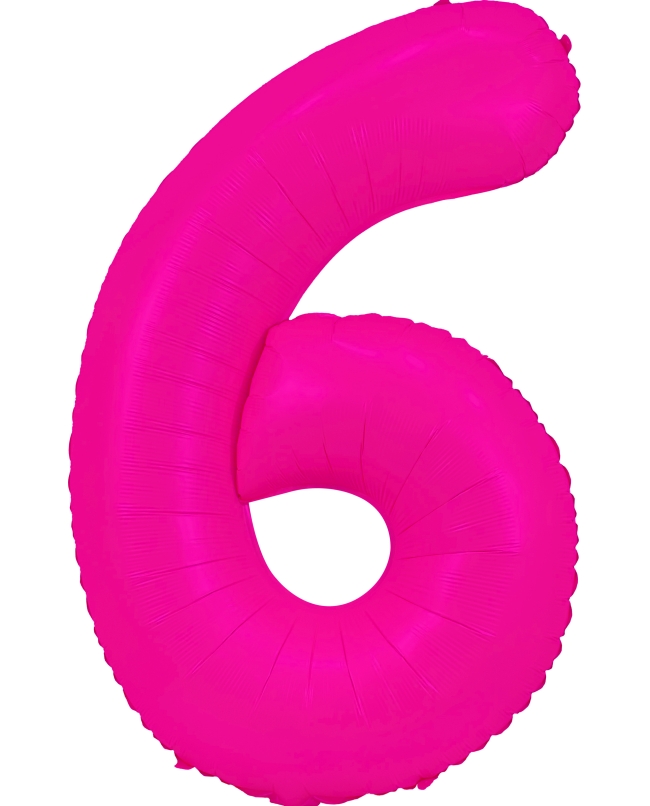 Globo Foil Nº 6 Rosa Fluor 86cm ***OFERTA DTO NO ACUMULABLE