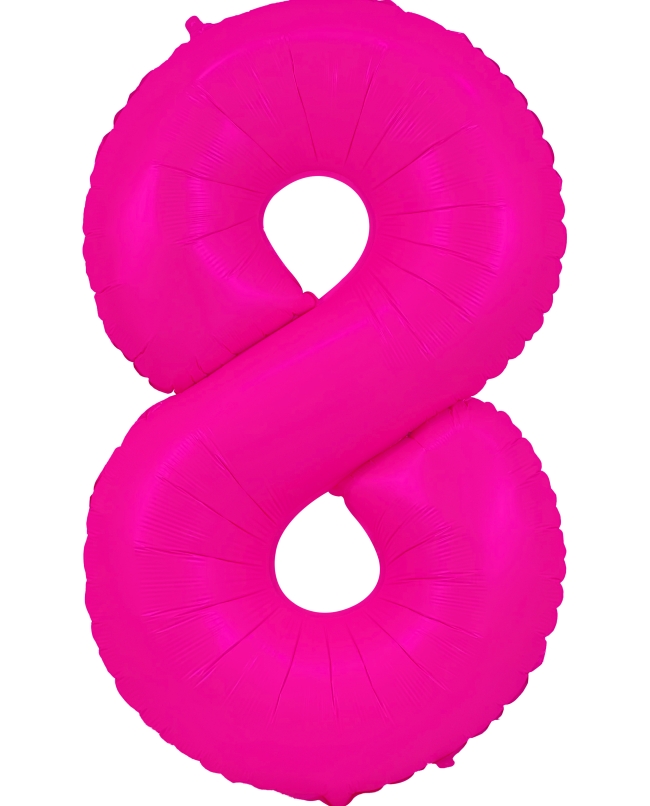 Globo Foil Nº 8 Rosa Fluor 86cm ***OFERTA DTO NO ACUMULABLE