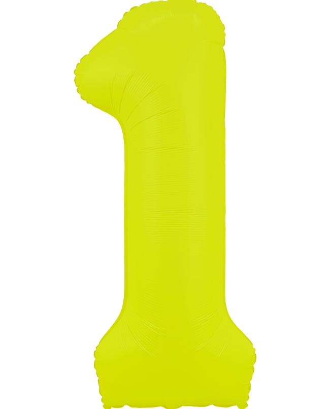 Globo Foil Nº 1 Amarillo Fluor 86cm ***OFERTA DTO NO ACUMULABLE