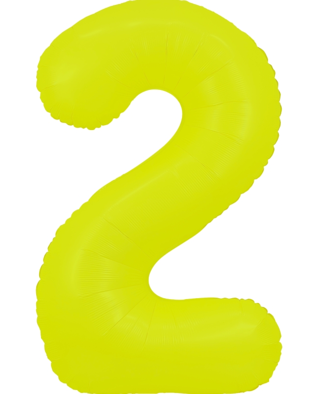 Globo Foil Nº 2 Amarillo Fluor 86cm ***OFERTA DTO NO ACUMULABLE