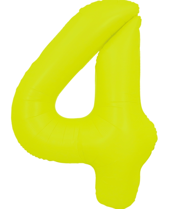 Globo Foil Nº 4 Amarillo Fluor 86cm ***OFERTA DTO NO ACUMULABLE