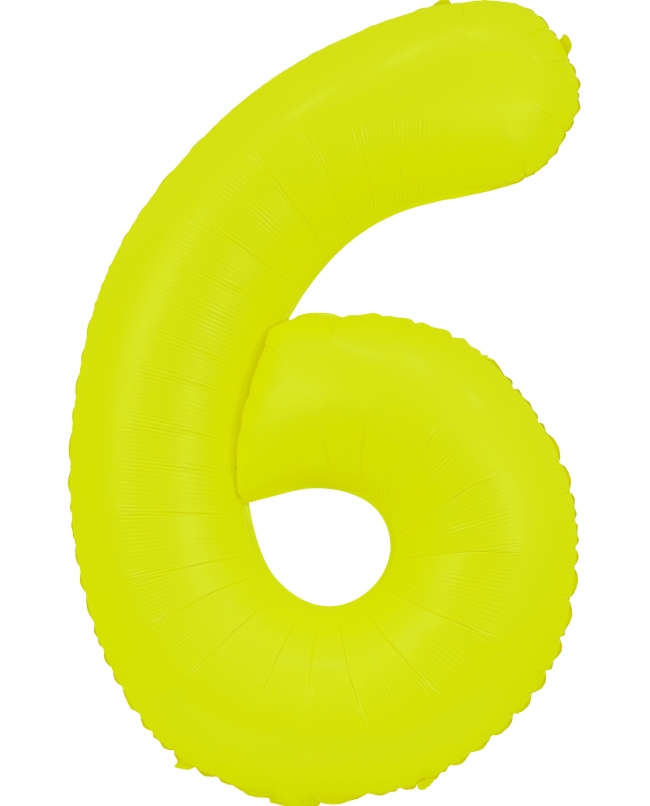 Globo Foil Nº 6 Amarillo Fluor 86cm ***OFERTA DTO NO ACUMULABLE