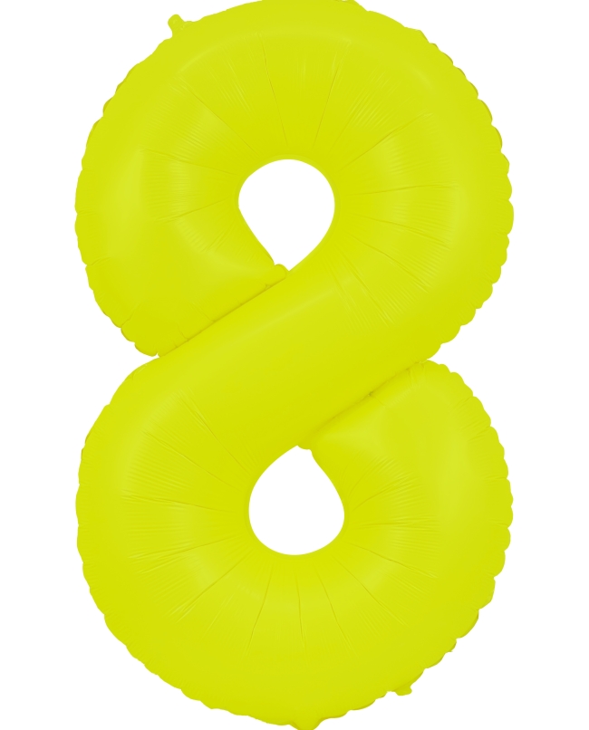 Globo Foil Nº 8 Amarillo Fluor 86cm ***OFERTA DTO NO ACUMULABLE