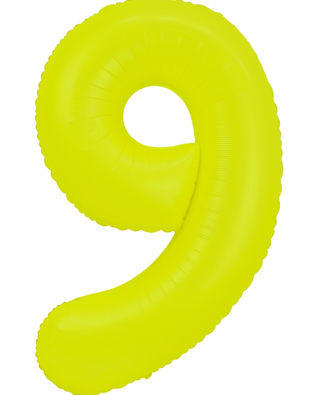 Globo Foil Nº 9 Amarillo Fluor 86cm ***OFERTA DTO NO ACUMULABLE