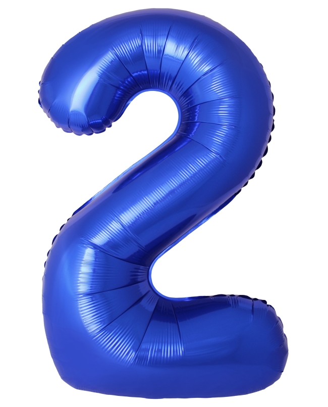 Globo Foil Nº 2 Azul Reflex 86cm ***OFERTA DTO NO ACUMULABLE