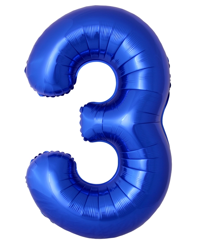 Globo Foil Nº 3 Azul Reflex 86cm ***OFERTA DTO NO ACUMULABLE