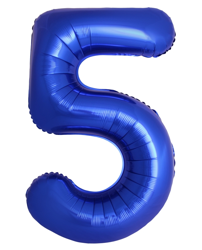 Globo Foil Nº 5 Azul Reflex 86cm ***OFERTA DTO NO ACUMULABLE