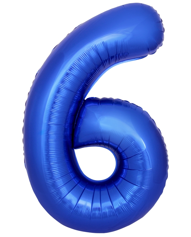 Globo Foil Nº 6 Azul Reflex 86cm ***OFERTA DTO NO ACUMULABLE