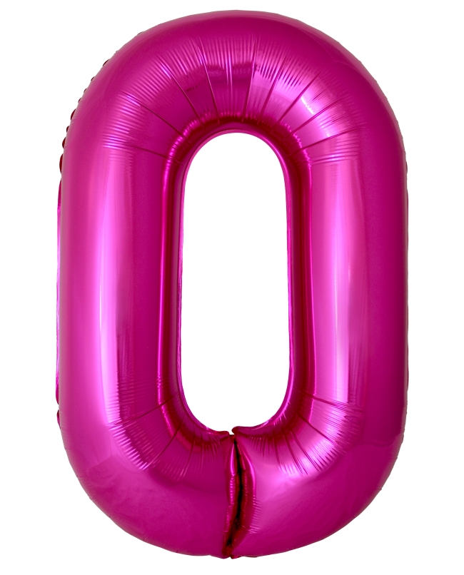 Globo Foil Nº 0 Fucsia 86cm ***OFERTA DTO NO ACUMULABLE