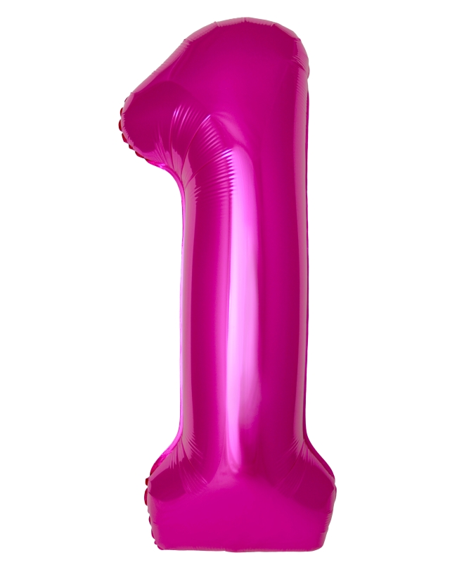 Globo Foil Nº 1 Fucsia 86cm ***OFERTA DTO NO ACUMULABLE