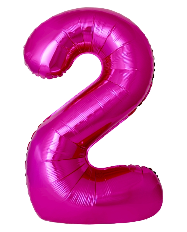 Globo Foil Nº 2 Fucsia 86cm ***OFERTA DTO NO ACUMULABLE