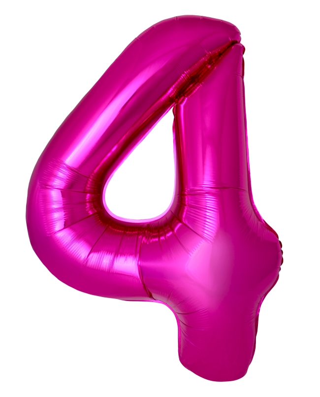 Globo Foil Nº 4 Fucsia 86cm ***OFERTA DTO NO ACUMULABLE