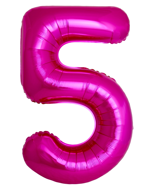 Globo Foil Nº 5 Fucsia 86cm ***OFERTA DTO NO ACUMULABLE