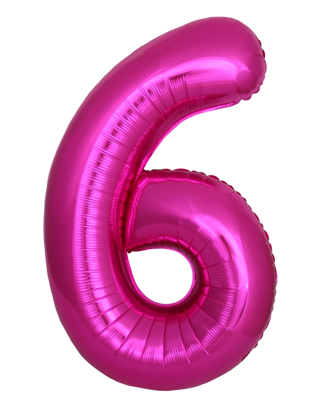 Globo Foil Nº 6 Fucsia 86cm ***OFERTA DTO NO ACUMULABLE