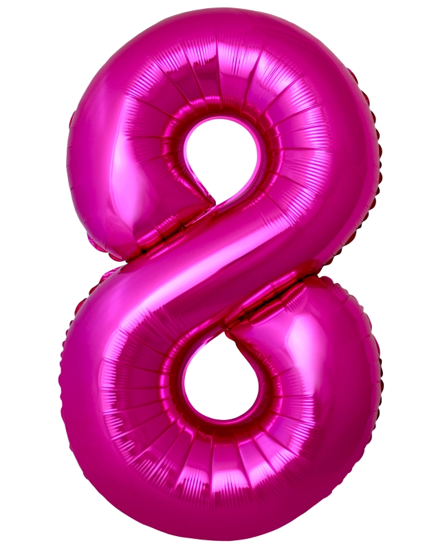 Globo Foil Nº 8 Fucsia 86cm ***OFERTA DTO NO ACUMULABLE