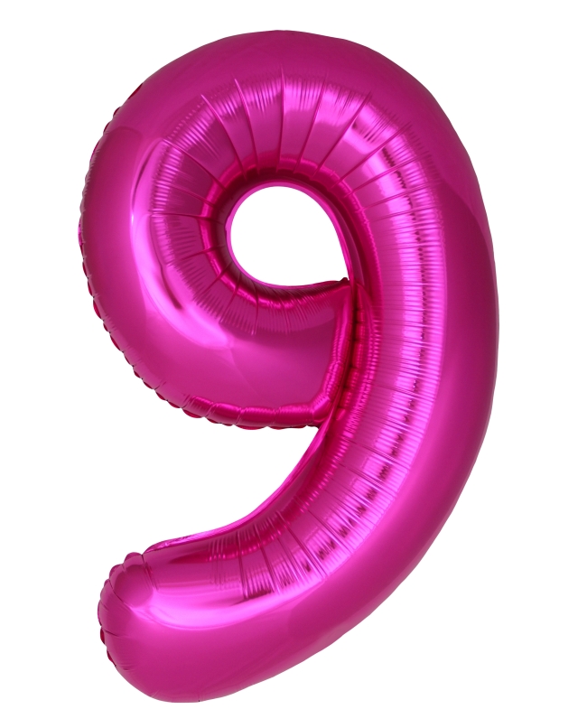Globo Foil Nº 9 Fucsia 86cm ***OFERTA DTO NO ACUMULABLE